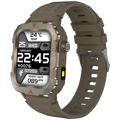 Outdoor Sports Smartwatch with LED Flashlight