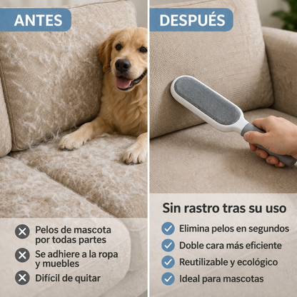 Cepillo Quitapelo Doble Cara Con Funda Auto Limpiante