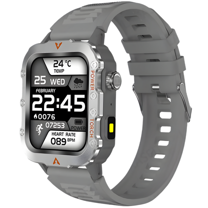 Outdoor Sports Smartwatch with LED Flashlight