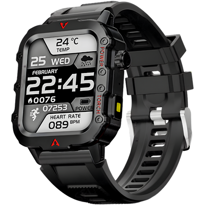 Outdoor Sports Smartwatch with LED Flashlight