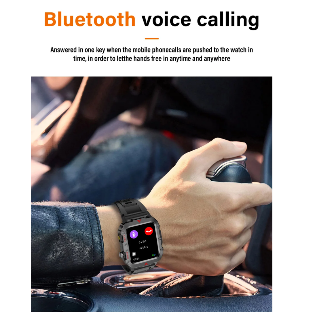 Outdoor Sports Smartwatch with LED Flashlight