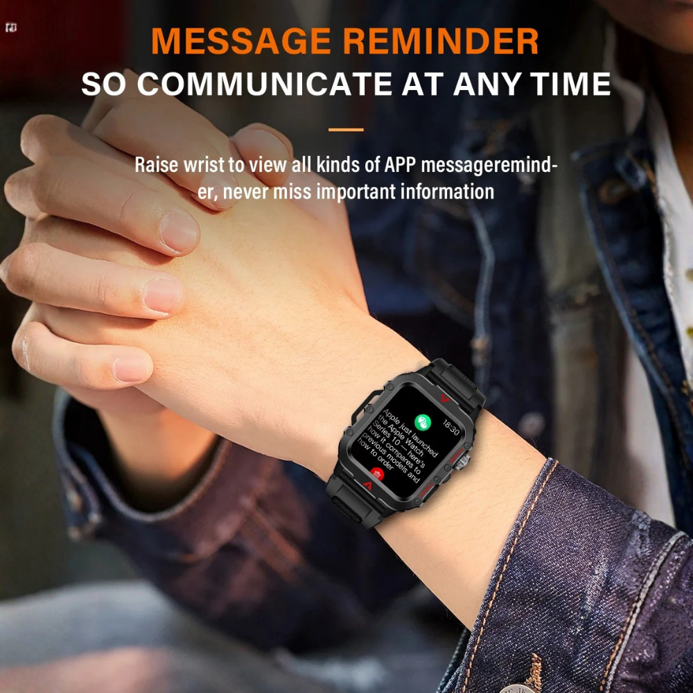 Outdoor Sports Smartwatch with LED Flashlight